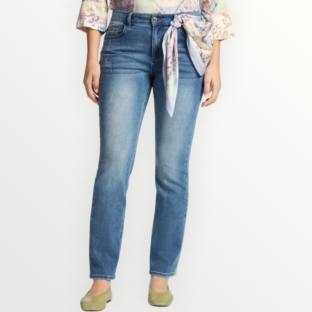 ELENA MIRO' - JEANS REGULAR CON FOULARD