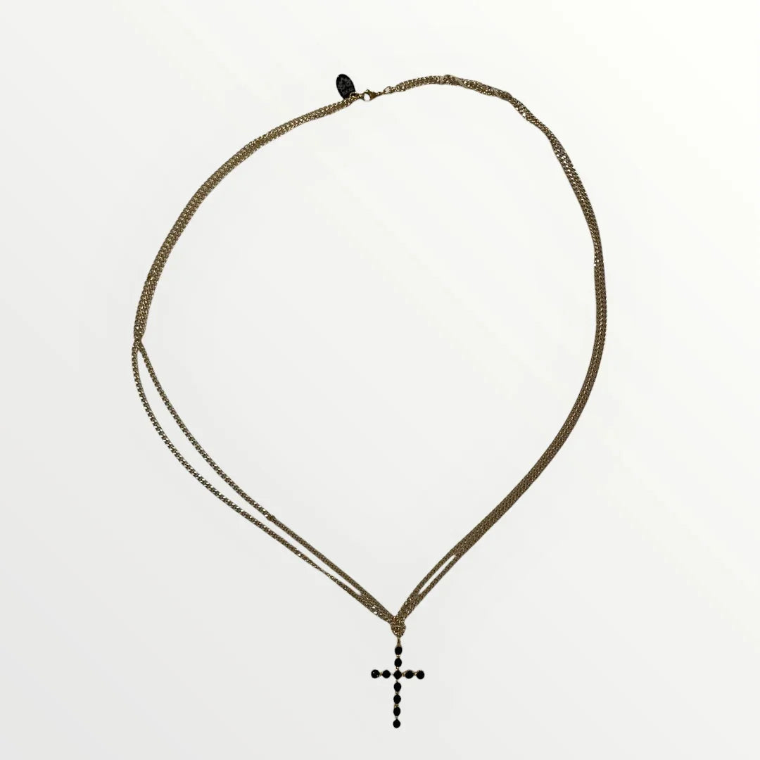 MOMI - COLLANA CROCE NERA