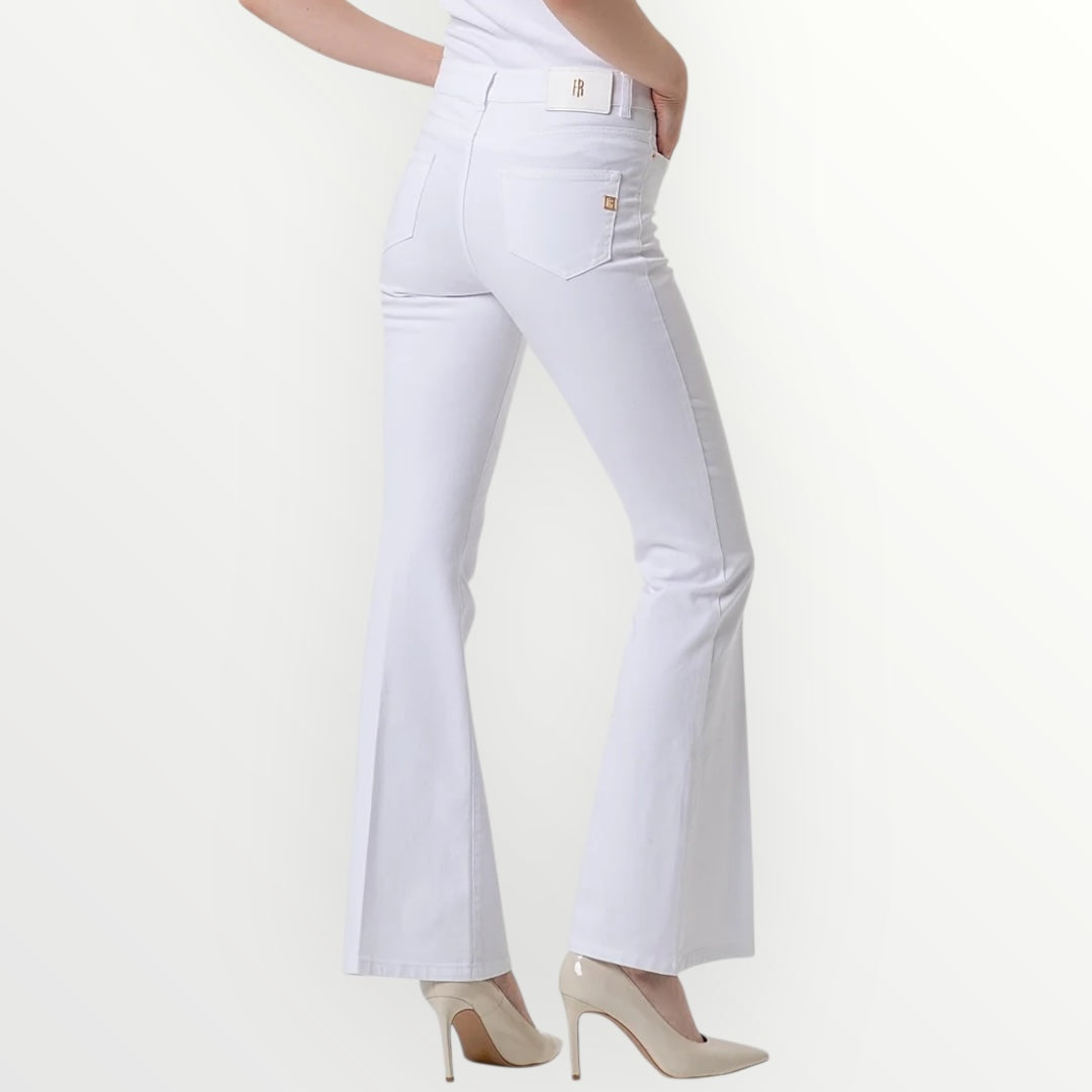 FRACOMINA - JEANS A ZAMPA IN TESSUTO STRETCH