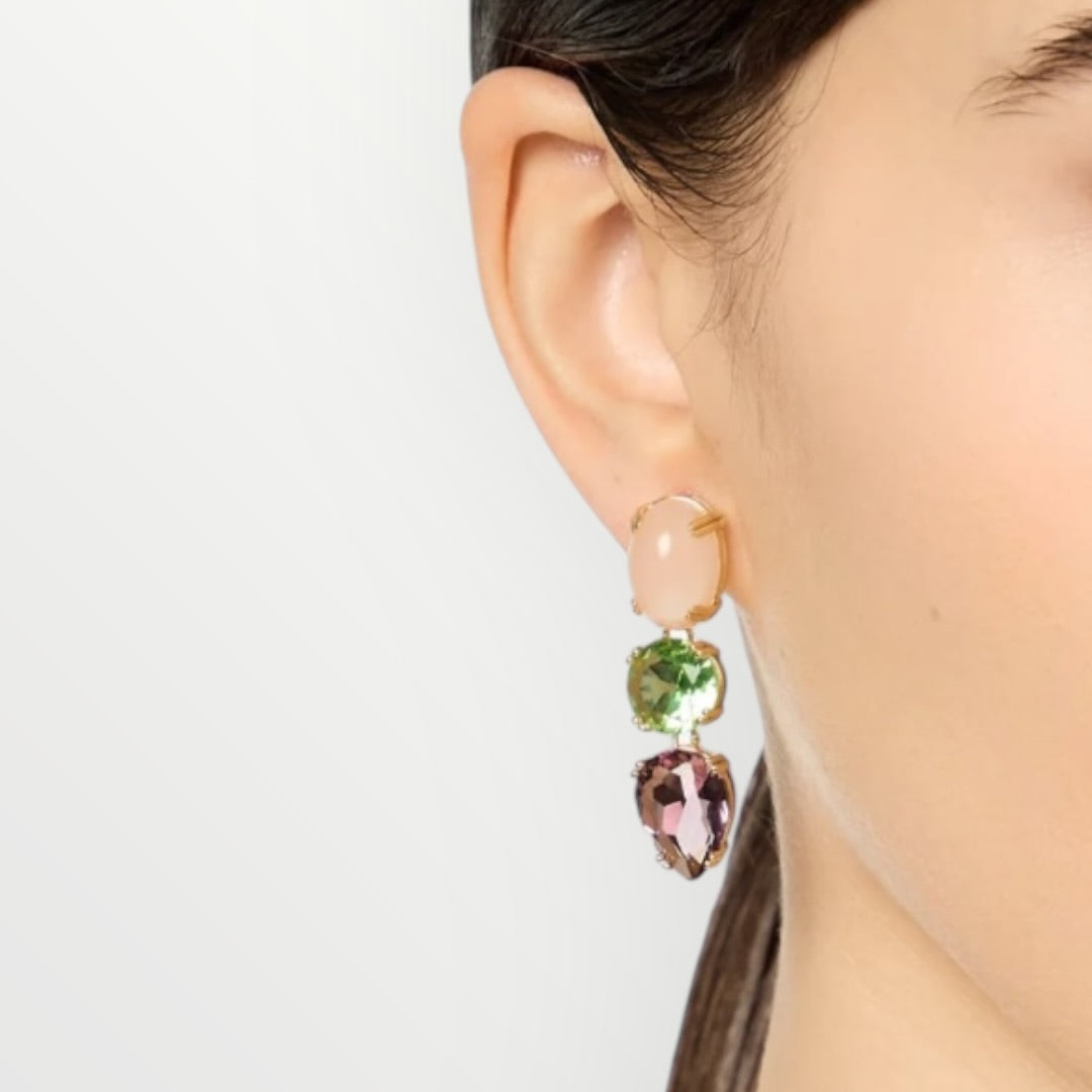 SODINI - ORECCHINO PENDENTE PIETRE COLORATE