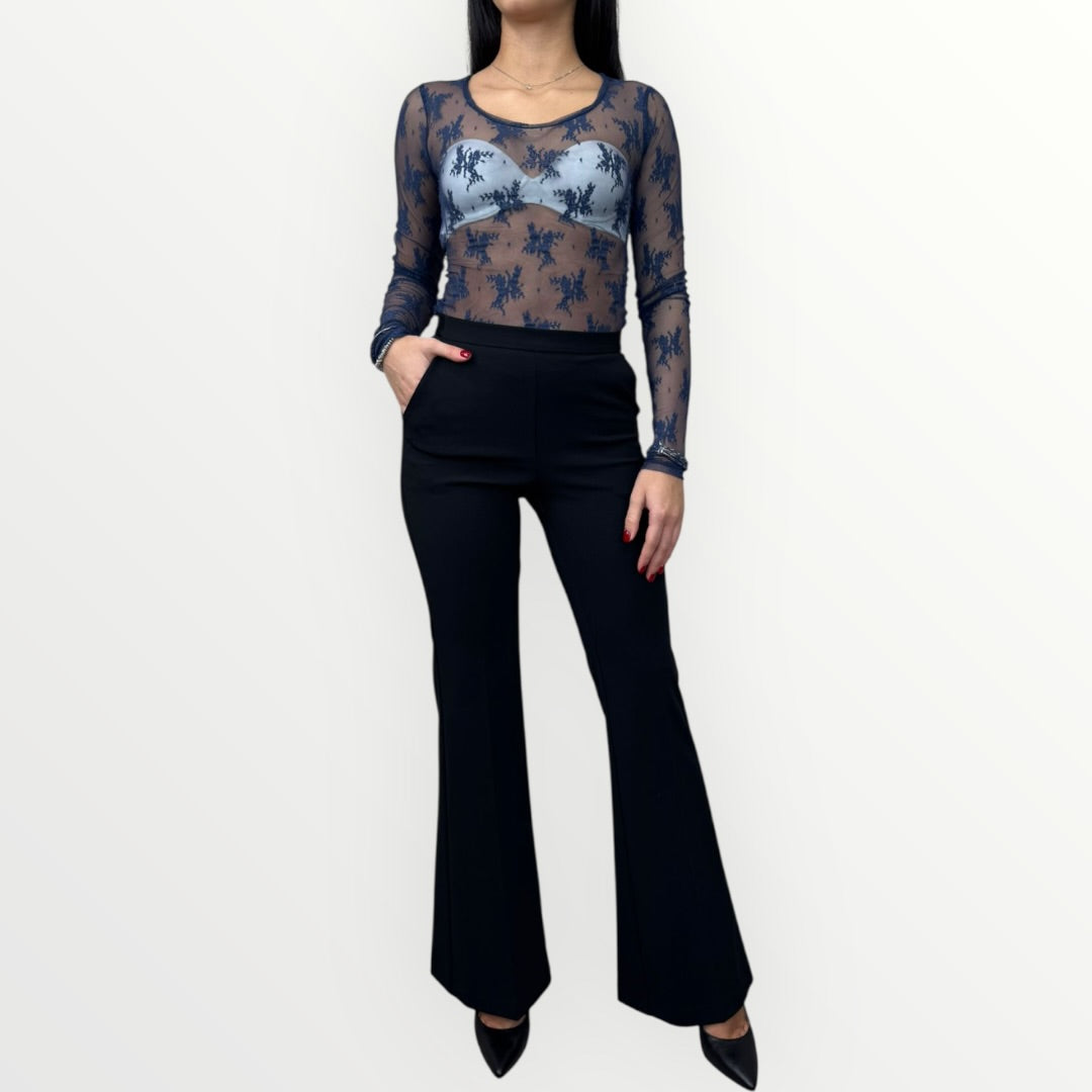 IMPERIAL - T-SHIRT A MANICA LUNGA IN PIZZO