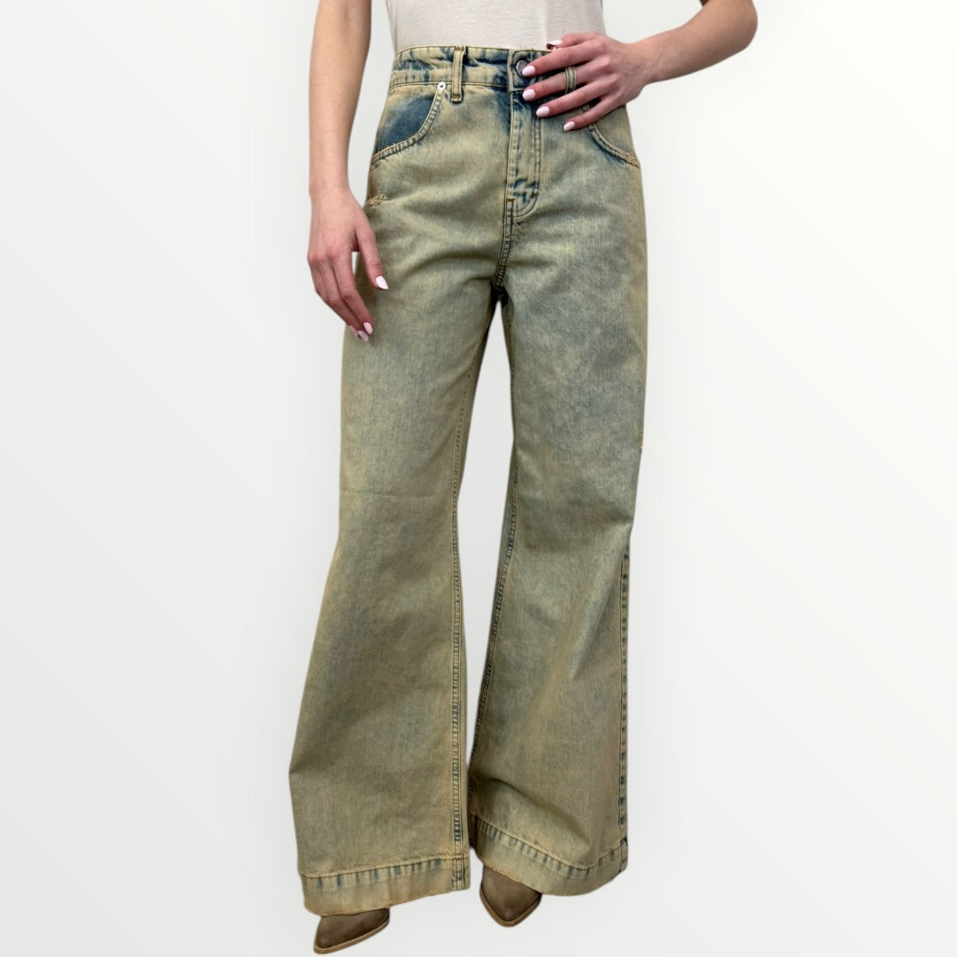 KING KONG - JEANS A ZAMPA EFFETTO VINTAGE