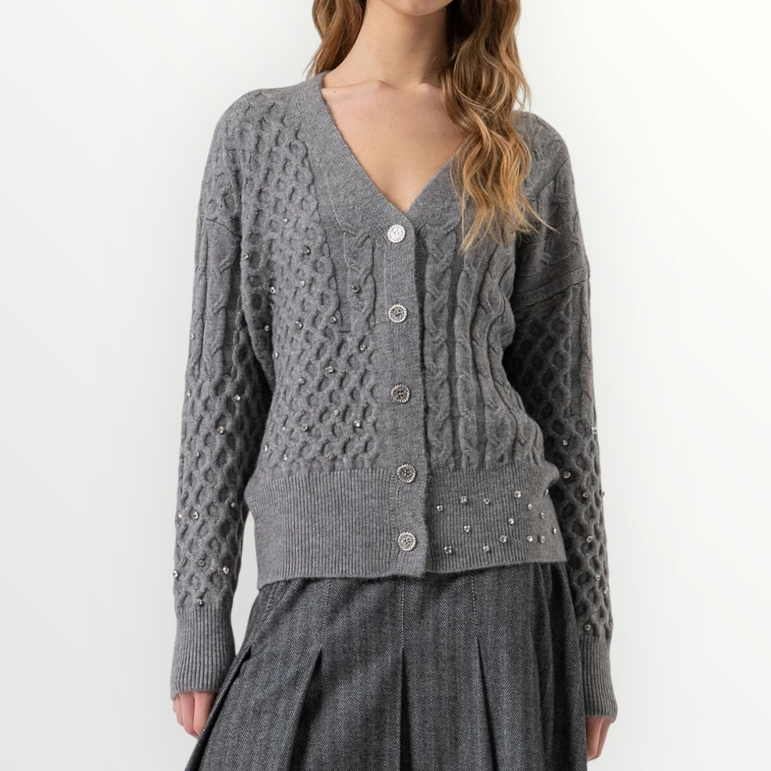 FRACOMINA - CARDIGAN CON PUNTO TRECCIA