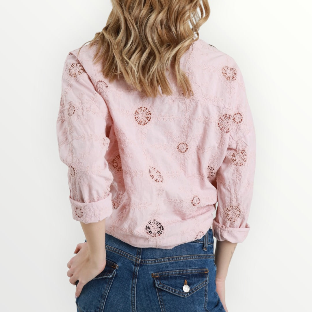 SUSY MIX - CAMICIA ALLA COREANA CON RICAMI