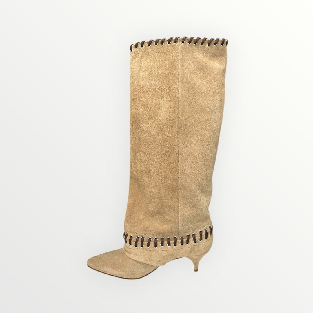 OVYE' - STIVALE SCAMOSCIATO ALTO STRINGATO