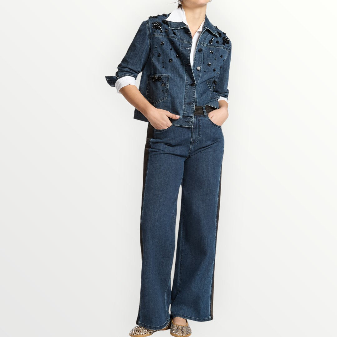ELENA MIRO' - GIACCA IN DENIM RICAMATA