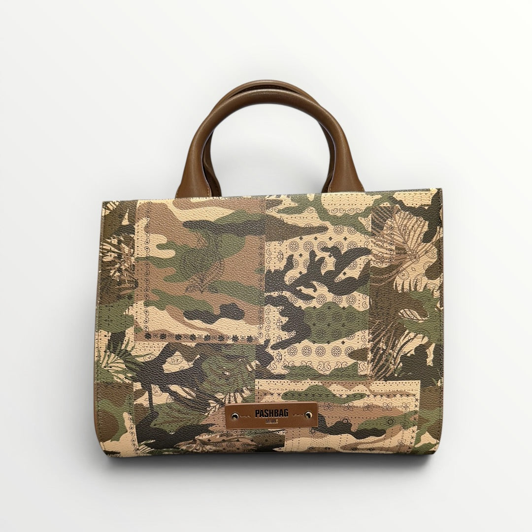 PASHBAG - BORSA SHOPPER RIGIDA IN FANTASIA