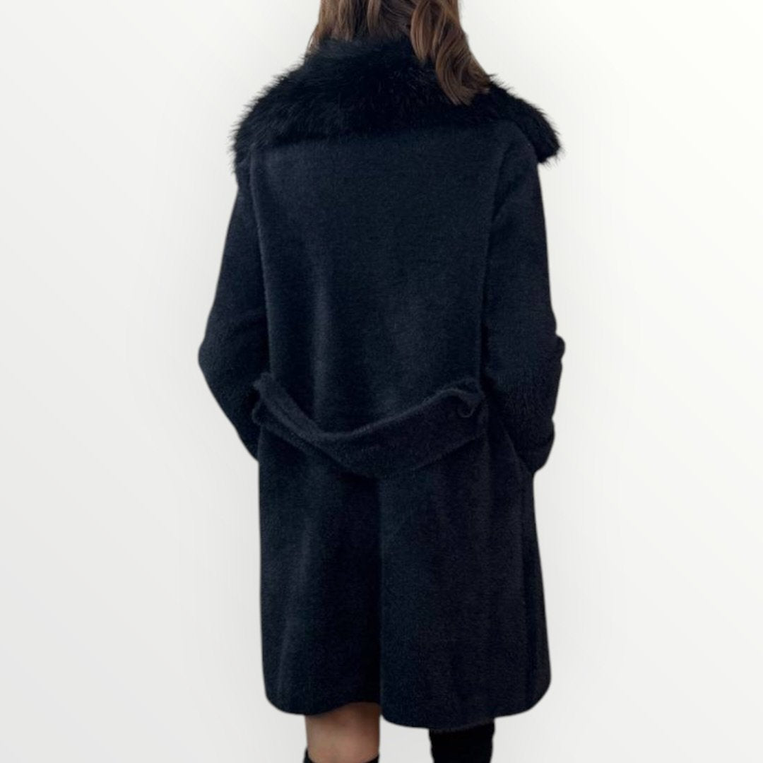 NO SECRETS - CAPPOTTO CON REVER IN ECO-PELLICCIA