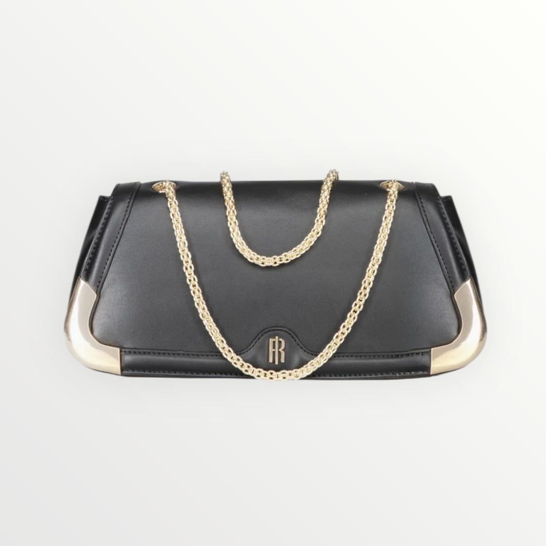 FRACOMINA - BORSA CON DETTAGLI METALLICI E CATENA