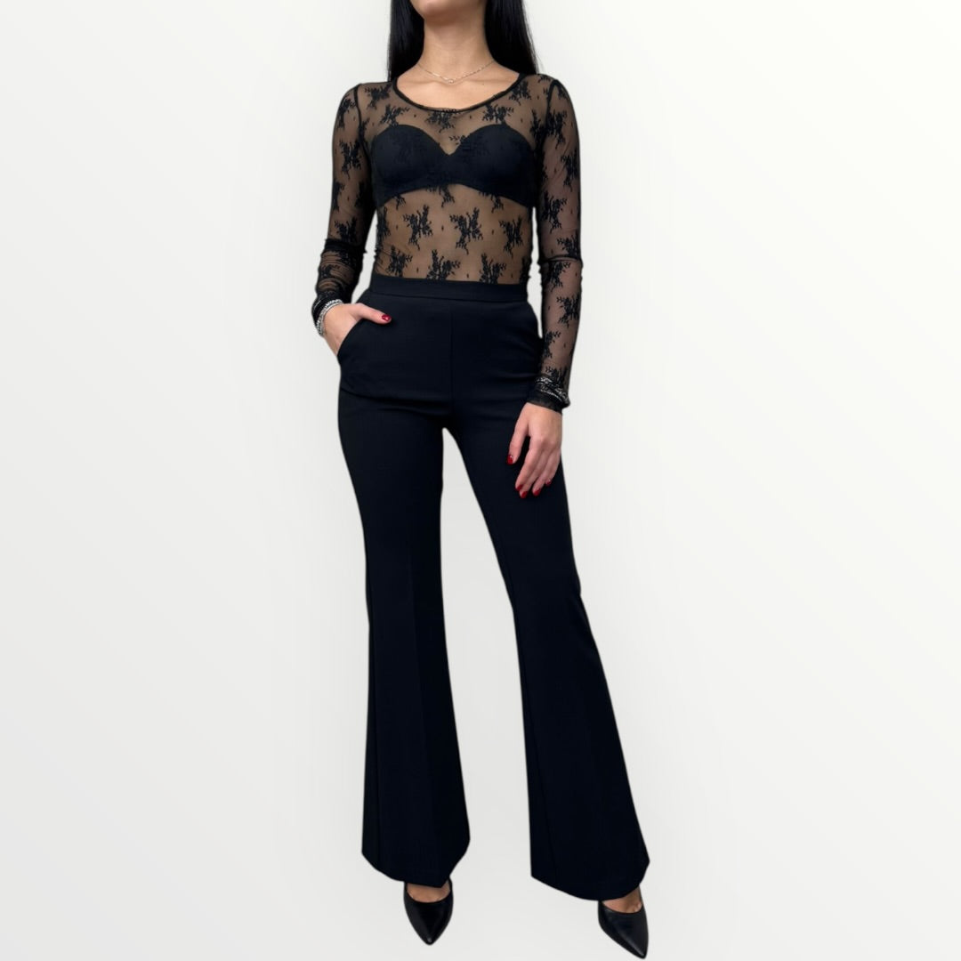 IMPERIAL - T-SHIRT A MANICA LUNGA IN PIZZO