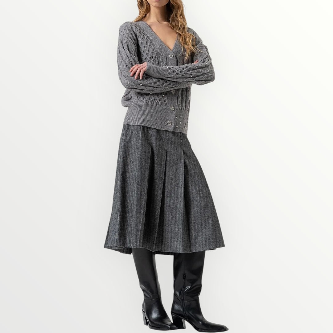 FRACOMINA - CARDIGAN CON PUNTO TRECCIA