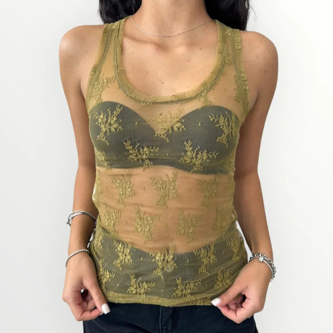 IMPERIAL - CANOTTA IN PIZZO TRASPARENTE