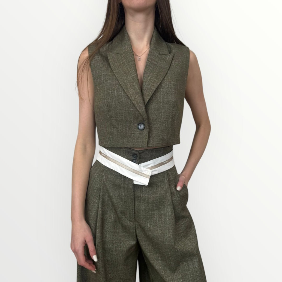 IMPERIAL - GILET CROPPED MONOPETTO