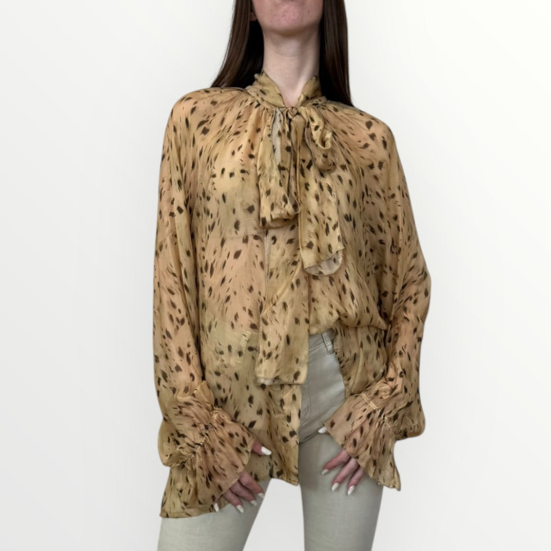 KING KONG - CAMICIA MACULATA CON FIOCCHETTO