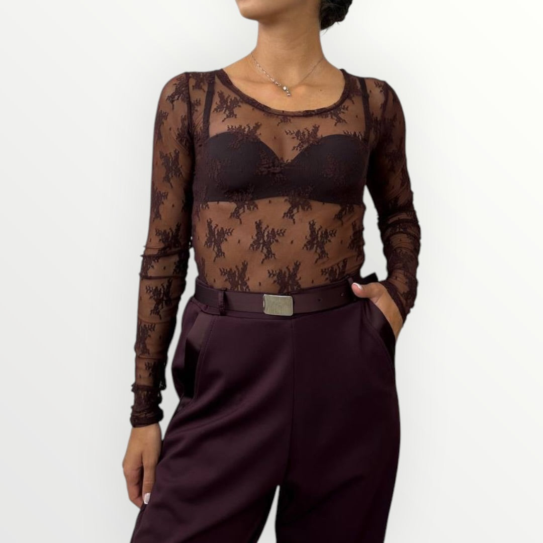 IMPERIAL - T-SHIRT GIROCOLLO IN PIZZO