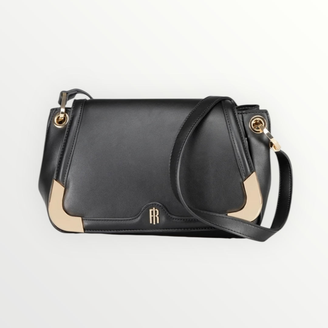 FRACOMINA - BORSA A TRACOLLA CON DETTAGLI METALLICI