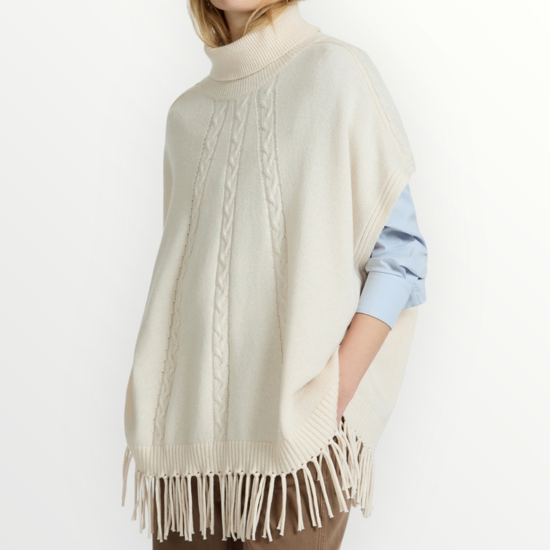 ELENA MIRO' - PONCHO IN PURA LANA