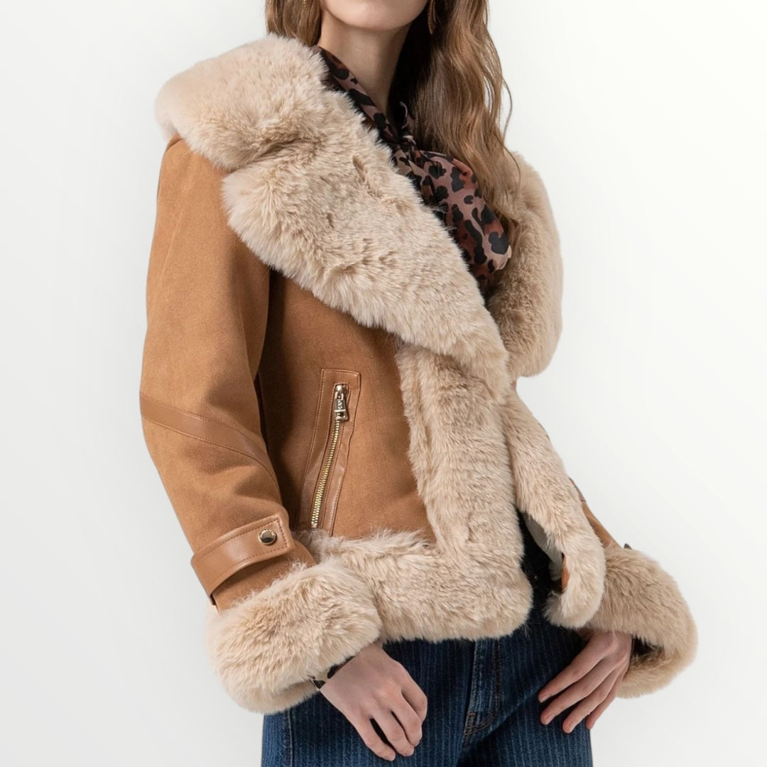 FRACOMINA - MONTONE CON INSERTI IN PELLICCIA