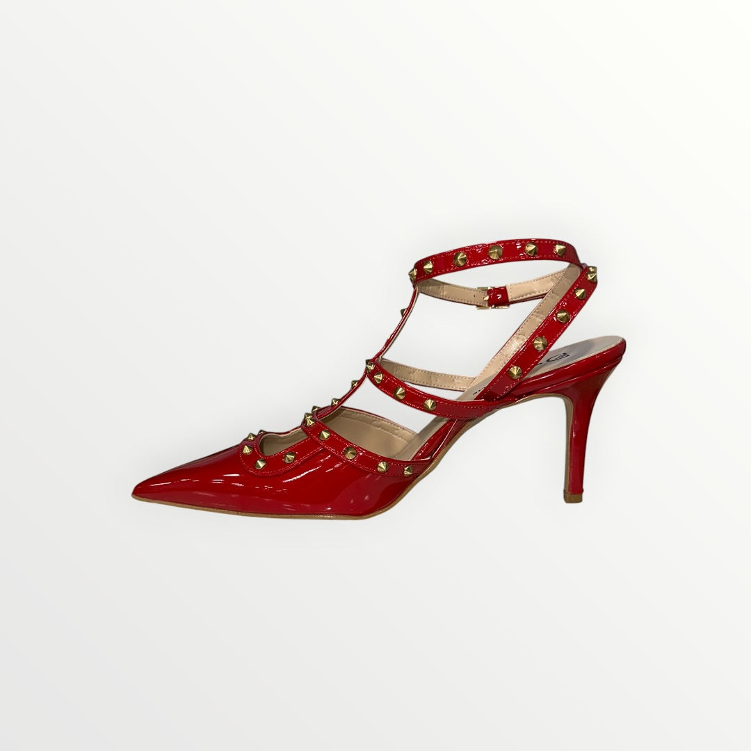 DIVINE FOLLIE - DECOLLETE IN VERNICE LUCIDA CON BORCHIE