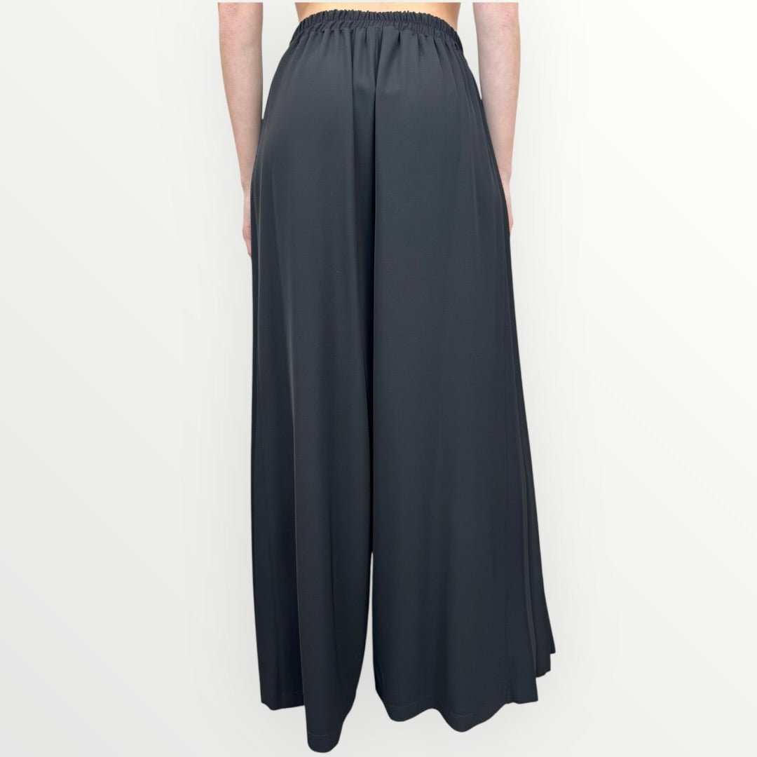 FRACOMINA - PANTALONE A PALAZZO CON PLISSE LATERALE