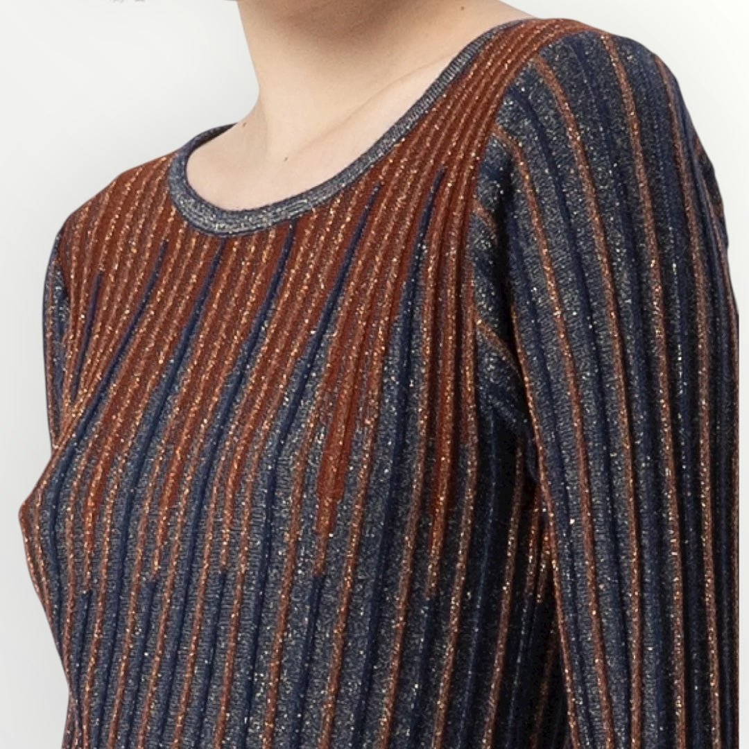 FRACOMINA - MAGLIA A COSTE CON LANA E LUREX