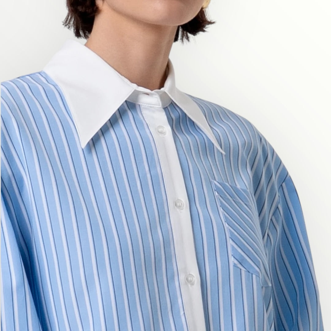 FRACOMINA - CAMICIA A RIGHE CROPPED