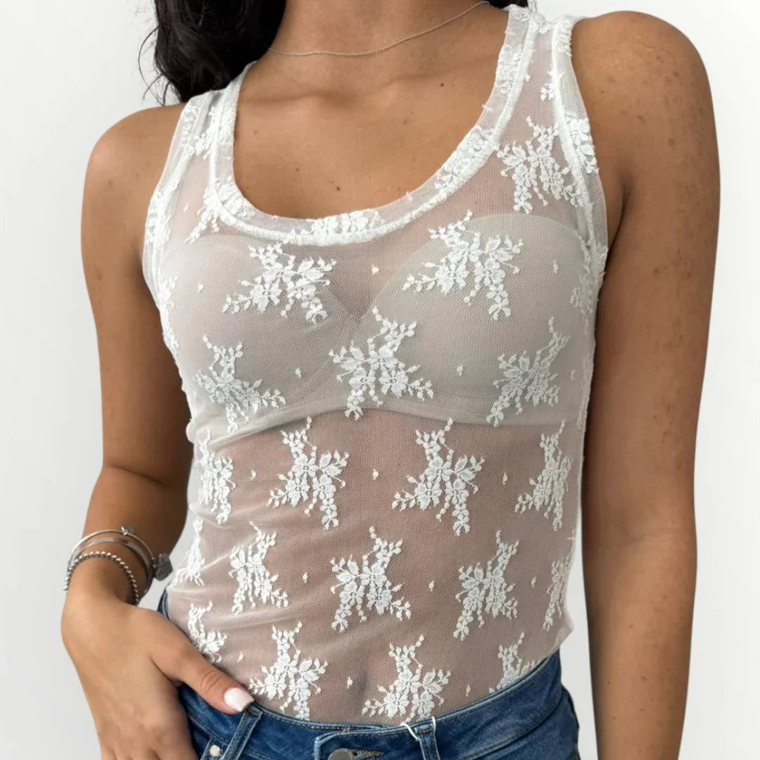 IMPERIAL - CANOTTA IN PIZZO TRASPARENTE