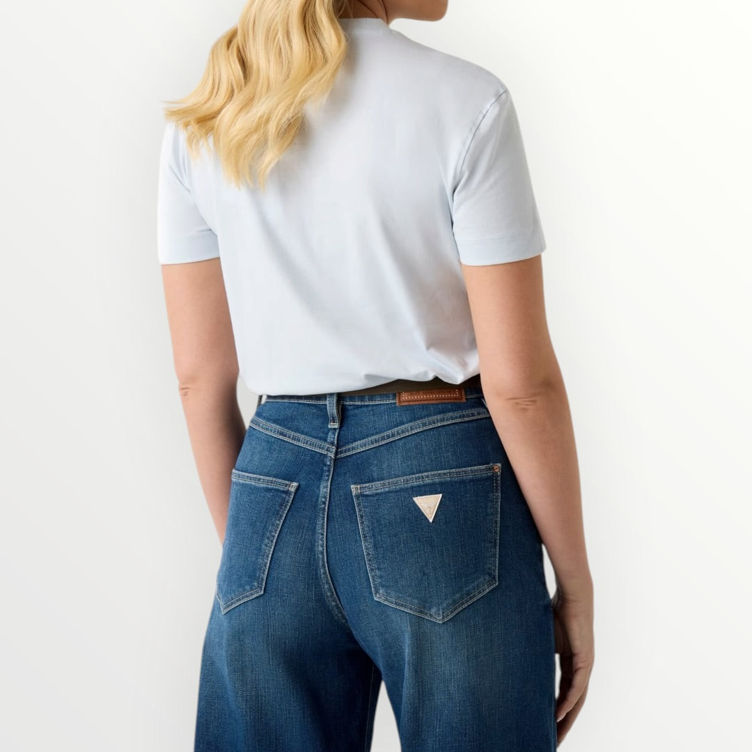 GUESS - T-SHIRT CON STAMPA E FIORI