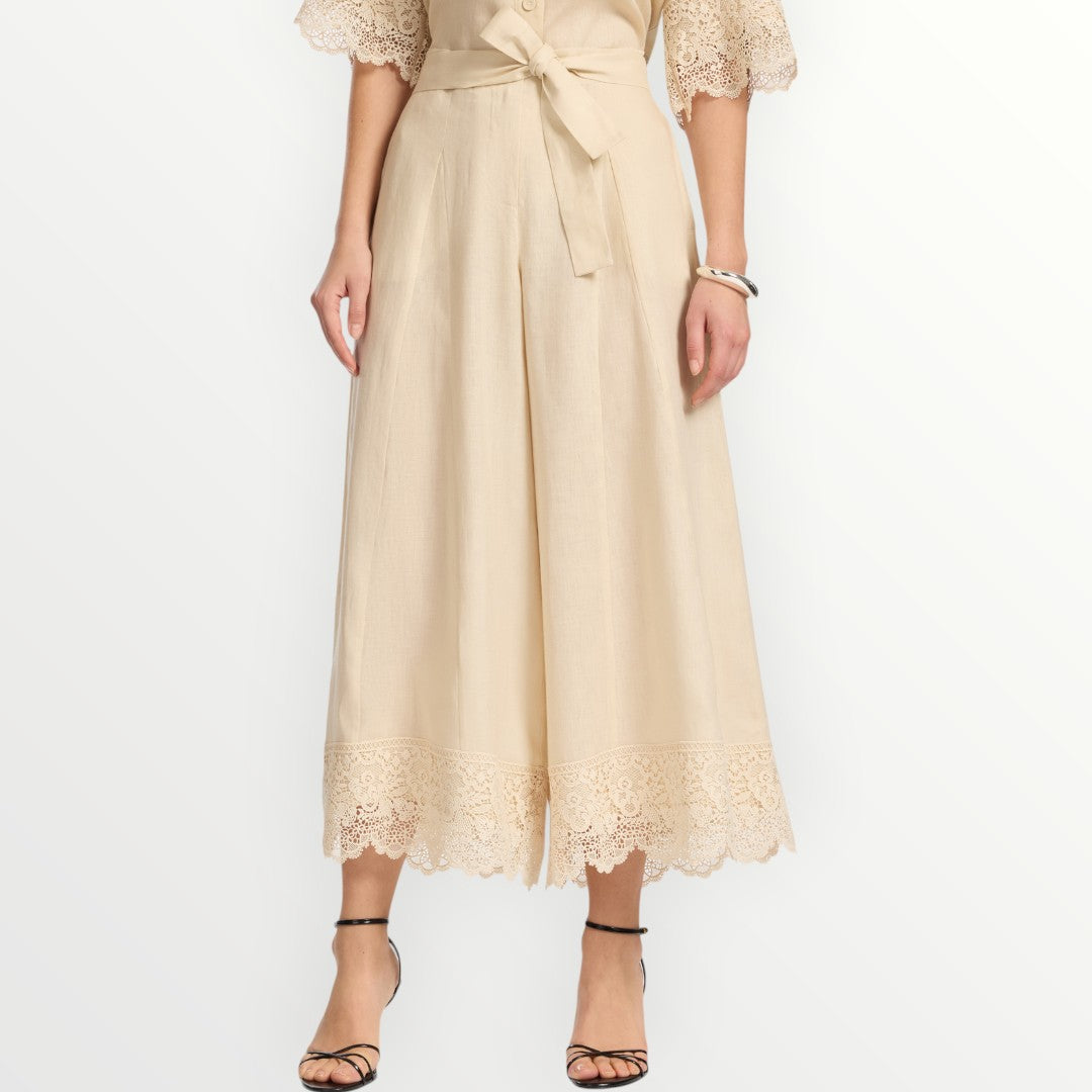 ELENA MIRO' - PANTALONI CON INSERTI IN PIZZO