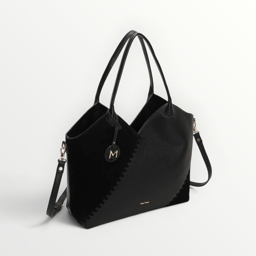 MIMI' MUA' - BORSA PATCH EFFETTO CAMOSCIO