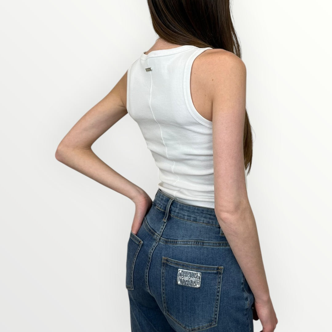 NO SECRETS - CANOTTA CON STAMPA STRASS