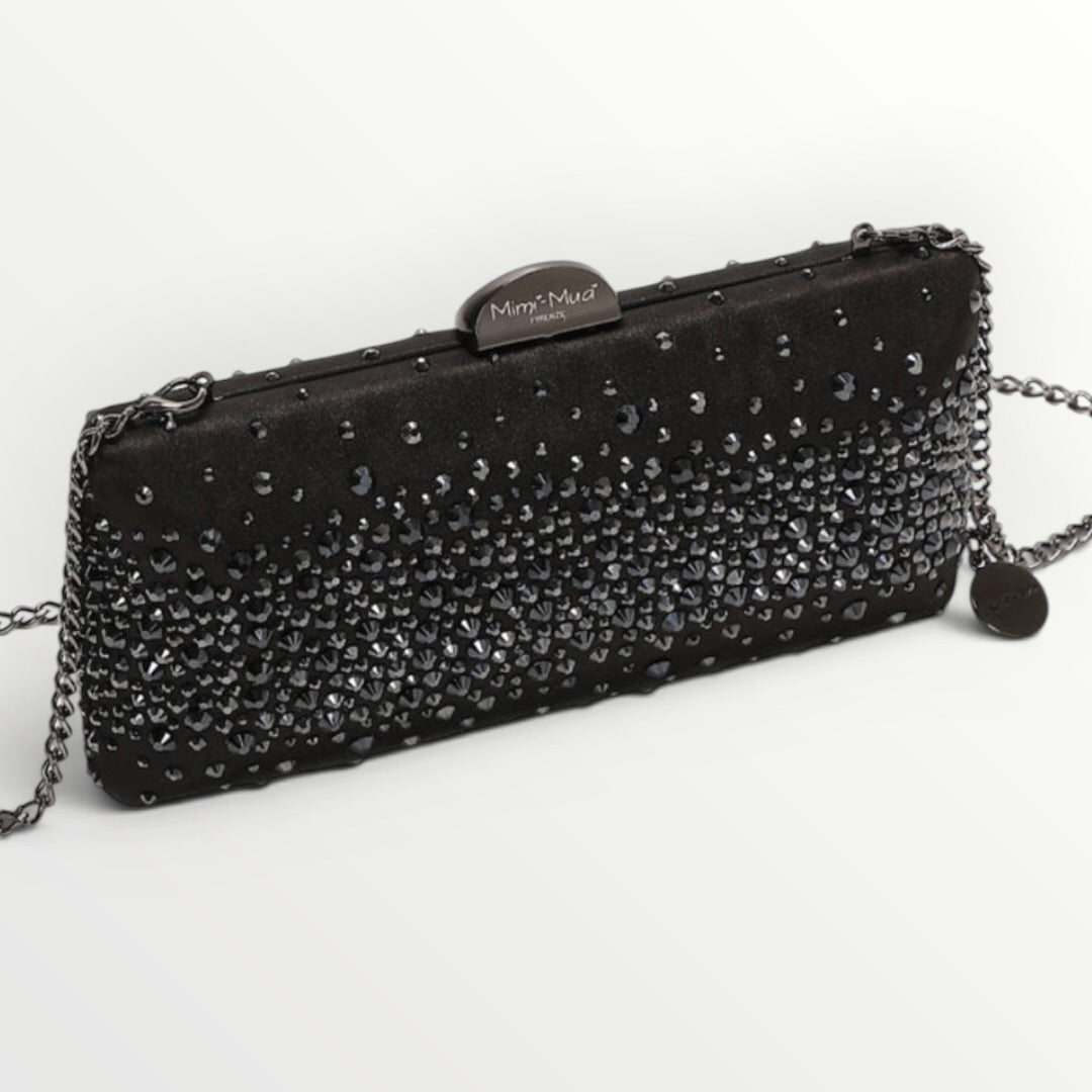 MIMI' MUA' - BORSA CLUTCH CON STRASS SPARSI