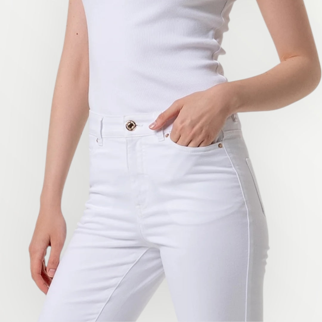 FRACOMINA - JEANS A ZAMPA IN TESSUTO STRETCH