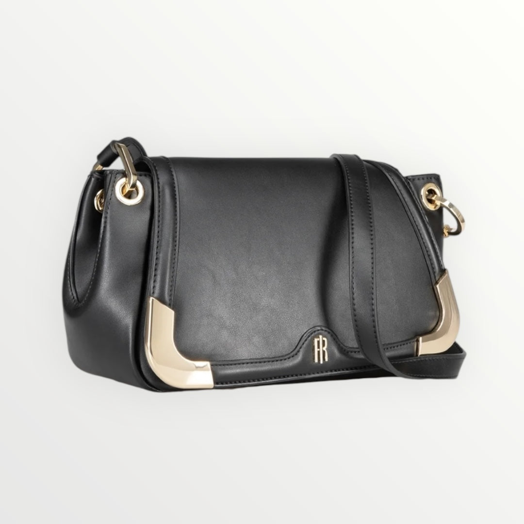 FRACOMINA - BORSA A TRACOLLA CON DETTAGLI METALLICI