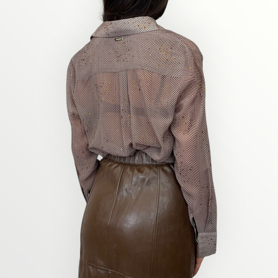 NO SECRETS - CAMICIA CON PUNTI LUCE APPLICATI