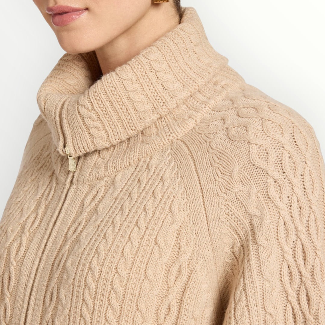 ELENA MIRO' - CARDIGAN A TRECCE COLLO ALTO