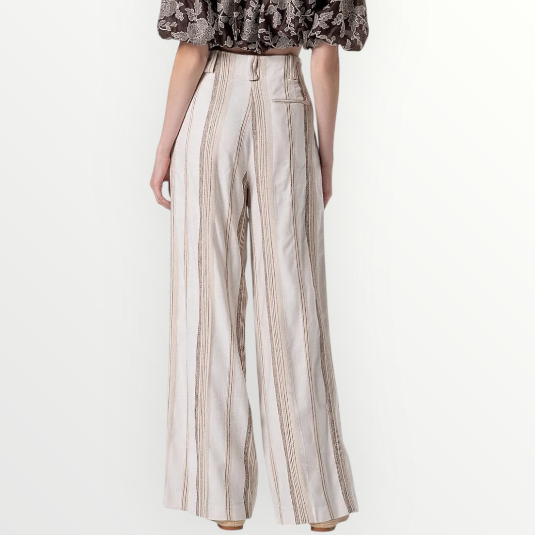 FRACOMINA - PANTALONE A PALAZZO A RIGHE