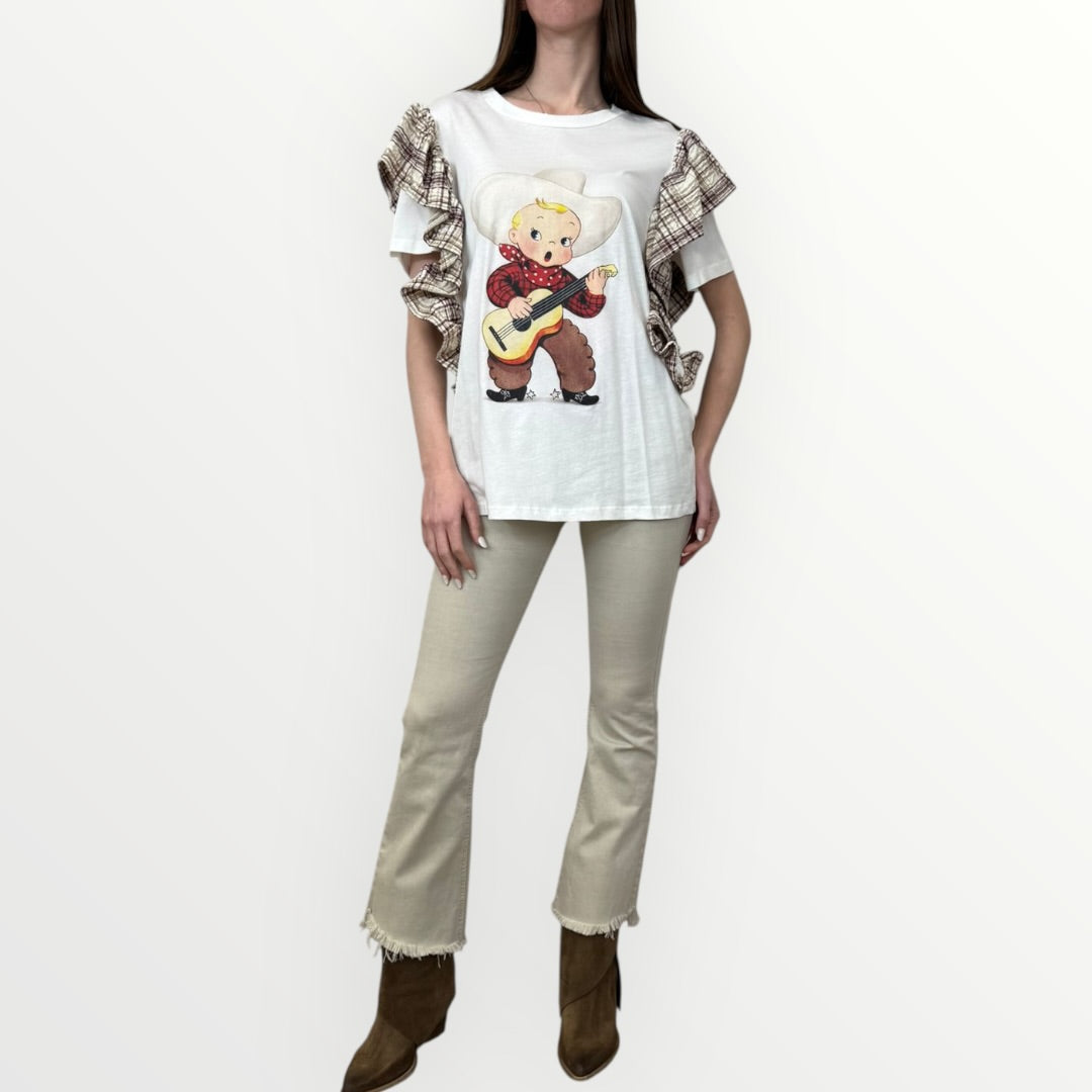 MOTEL - T-SHIRT CON MERLETTO