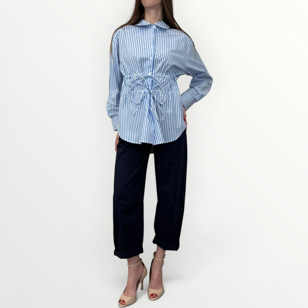 NO SECRETS - CAMICIA A RIGHE CON COULISSE