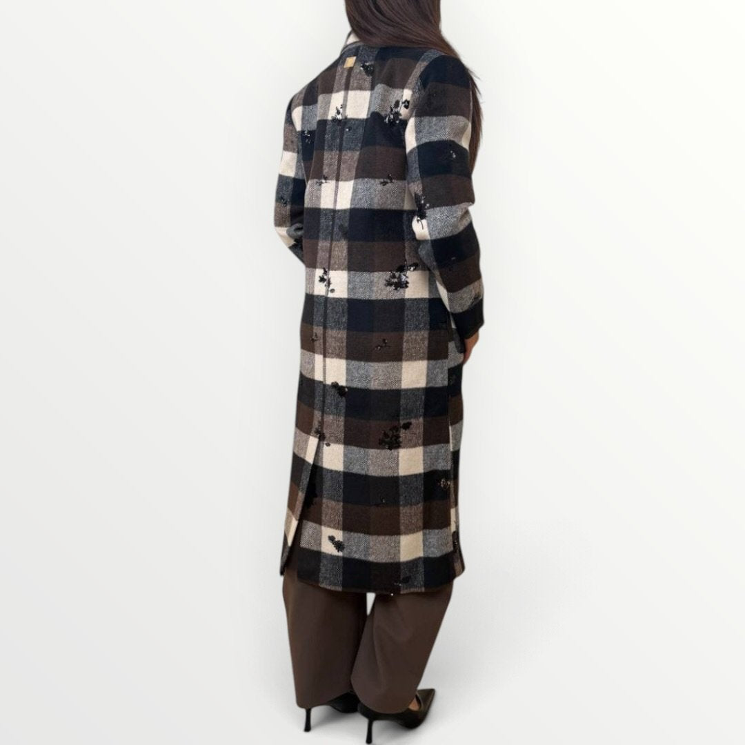 FRACOMINA - CAPPOTTO CON RICAMI IN PAILLETTES