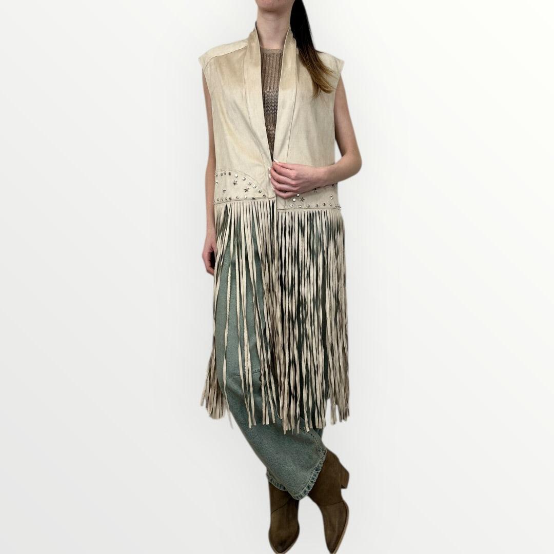 HAVEONE - GILET CON FRANGE