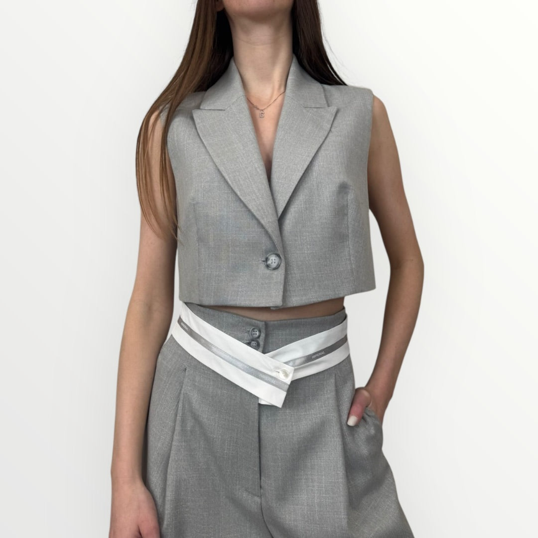 IMPERIAL - GILET CROPPED MONOPETTO