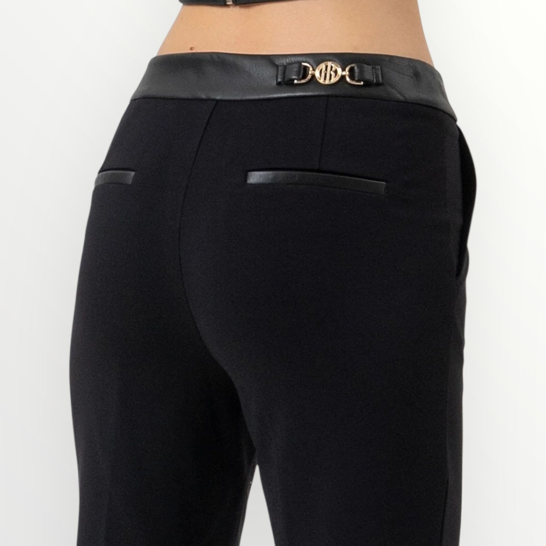 FRACOMINA - PANTALONE CON INSERTI IN PELLE