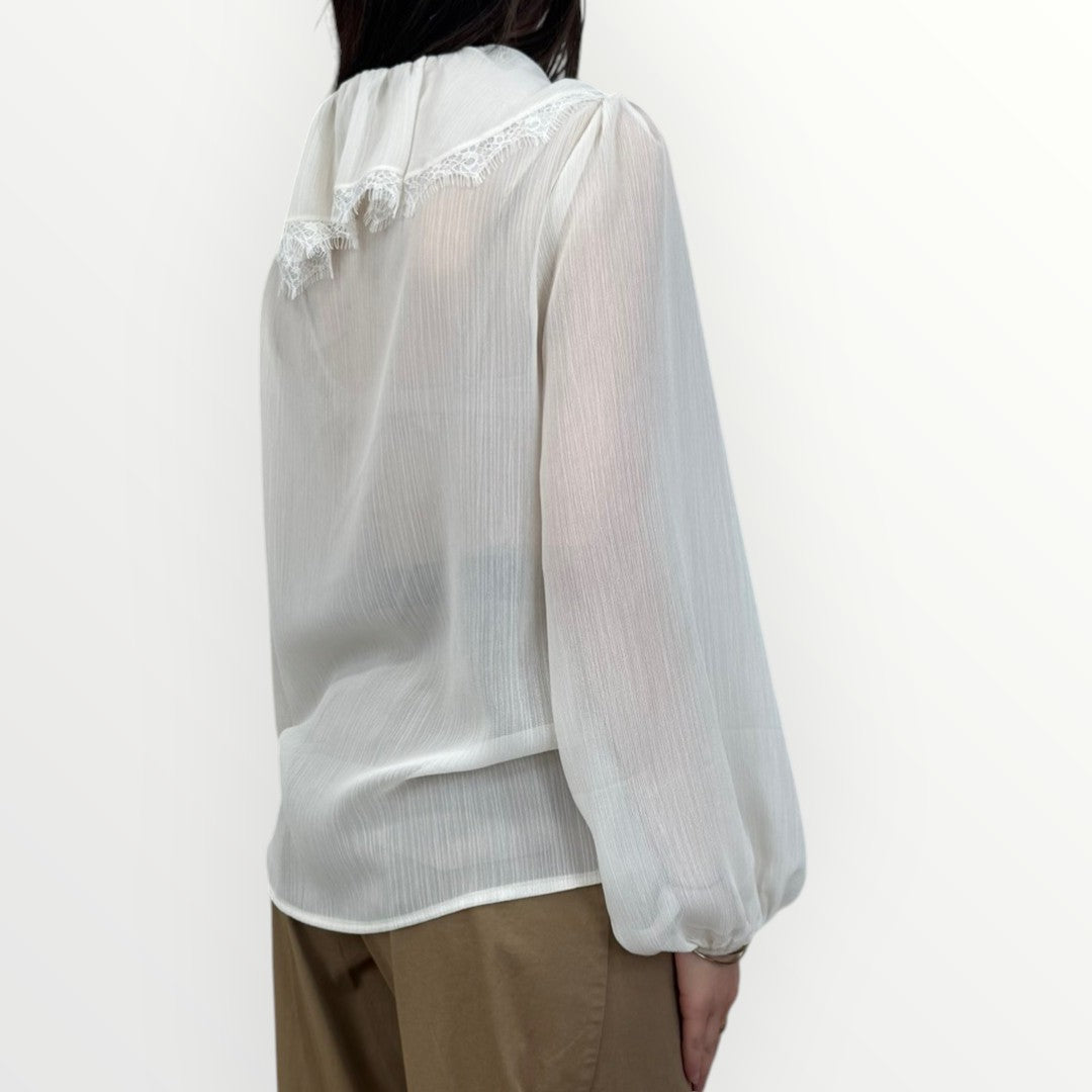 SUSY MIX - CAMICIA CON VOULANT E PIZZO