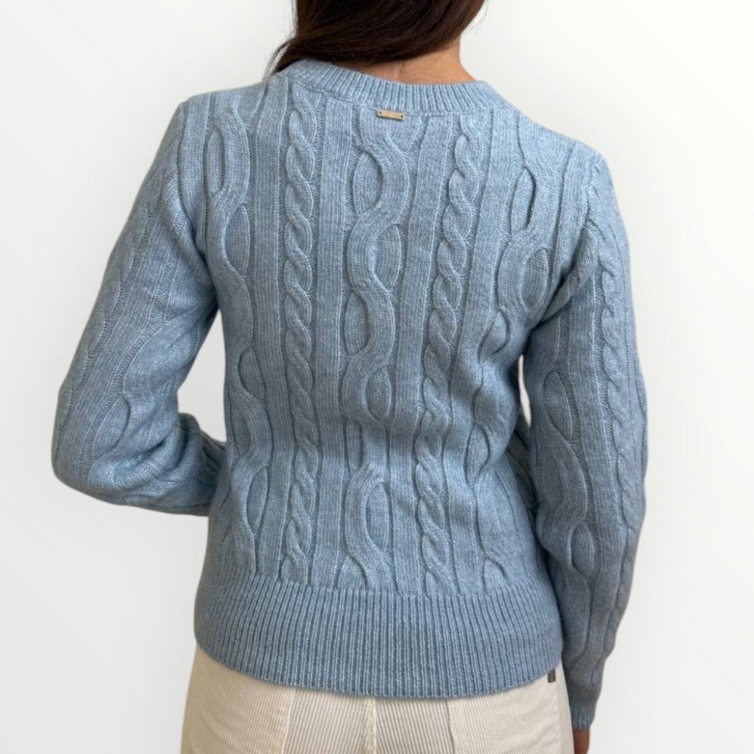 FRACOMINA - MAGLIA GIROCOLLO CON TRECCE