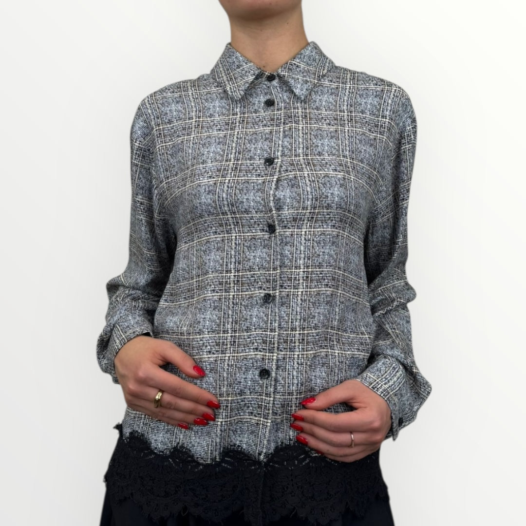 HAVEONE - CAMICIA CON BORDO DI PIZZO