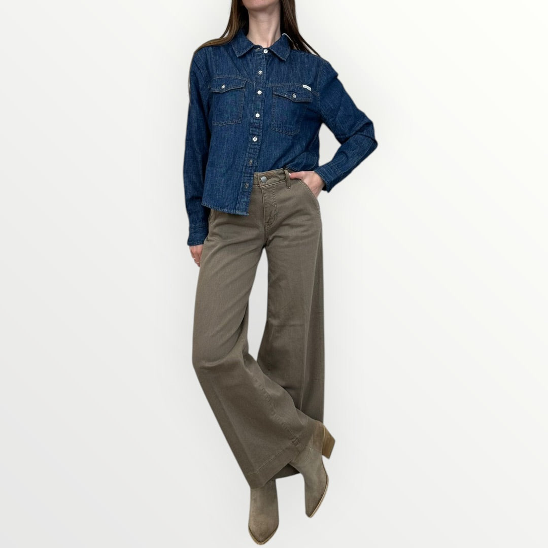 GUESS - CAMICIA DI JEANS CON LOGO PICCOLO