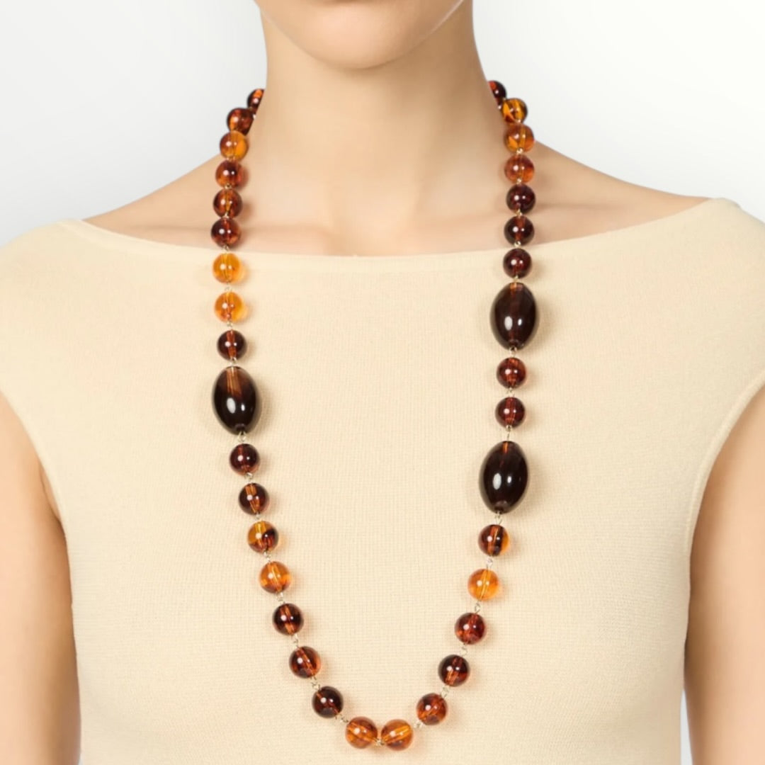 SODINI - COLLANA LUNGA CON SFERE E OVALI