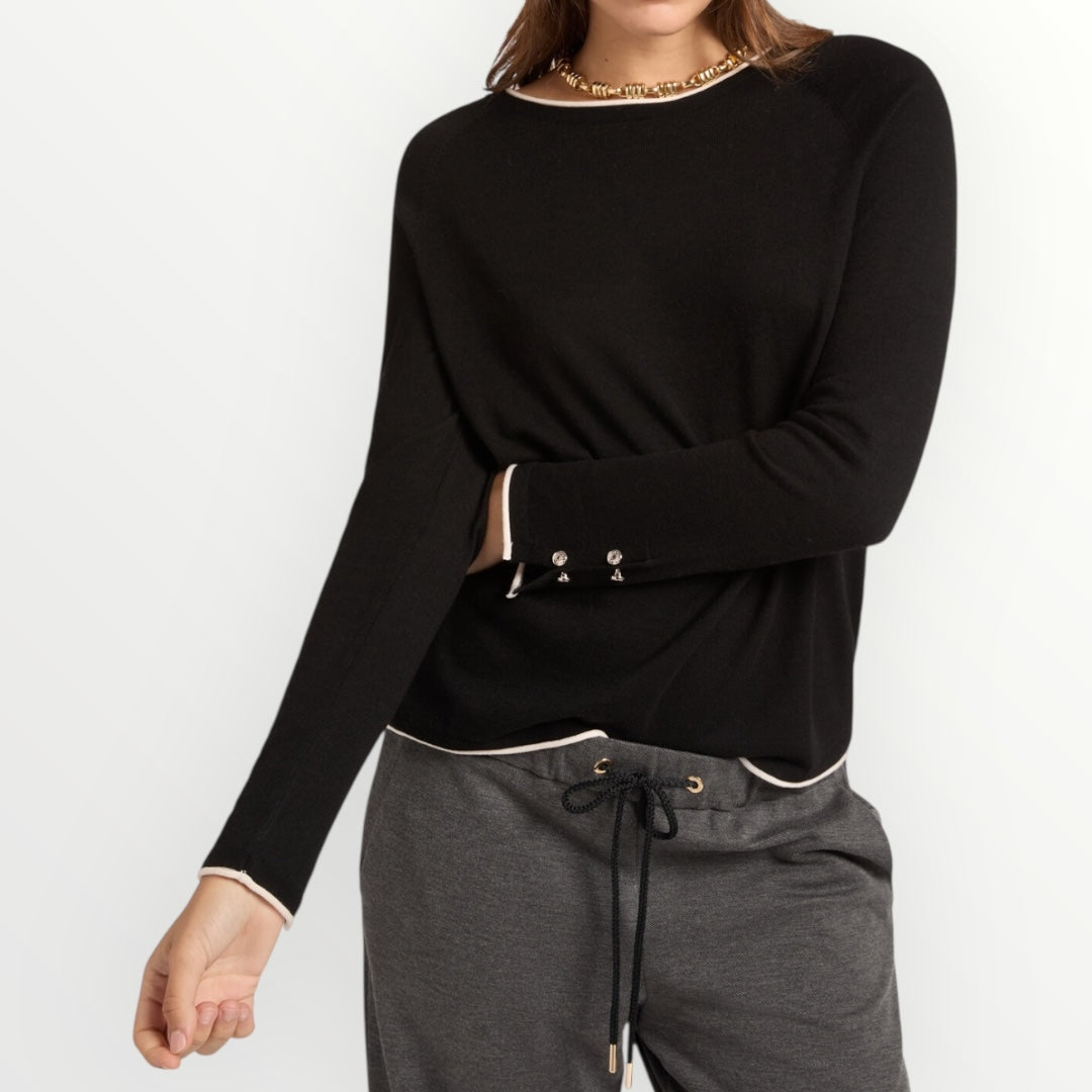ELENA MIRO' - MAGLIA CON BORDO A CONTRASTO