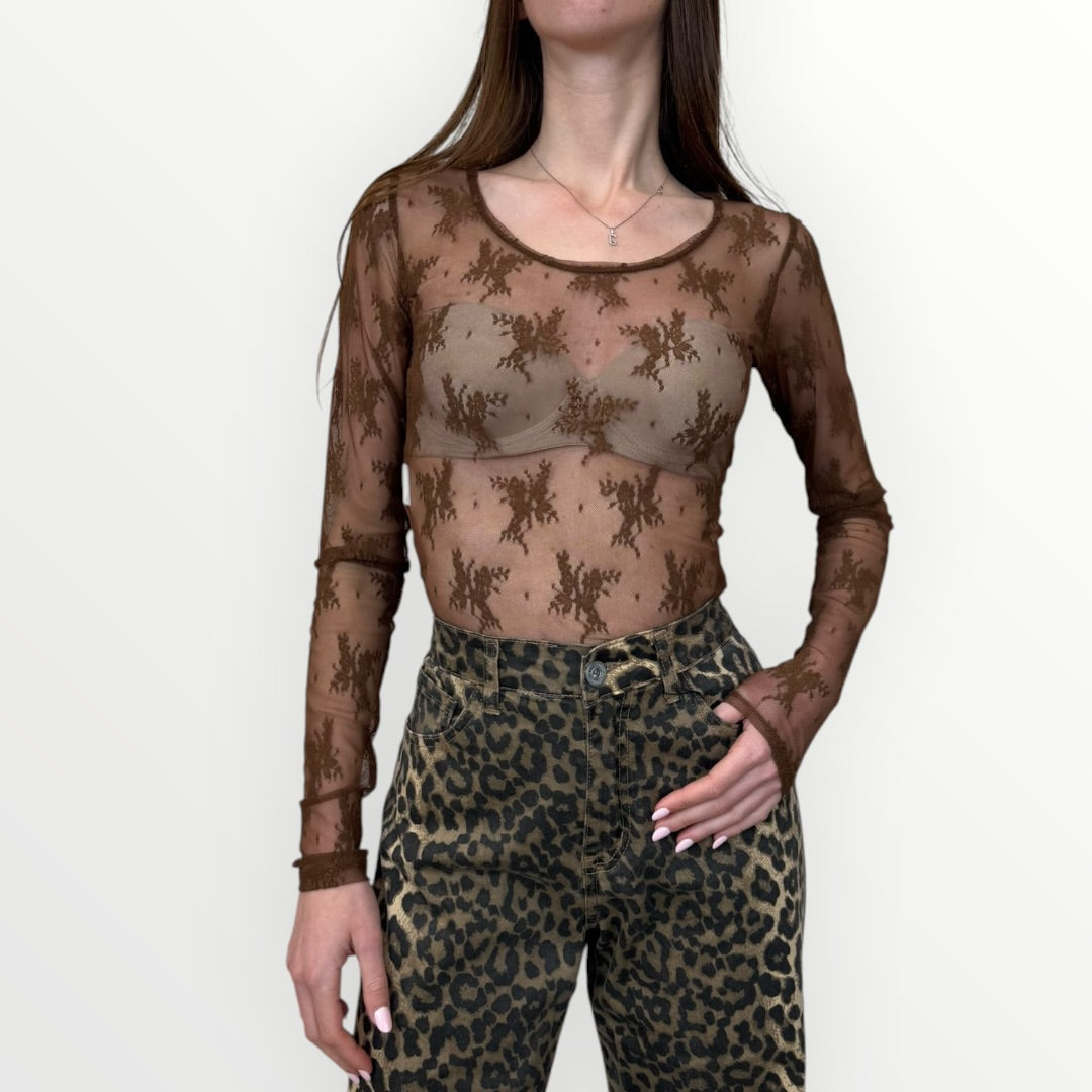 IMPERIAL - T-SHIRT A MANICA LUNGA IN PIZZO